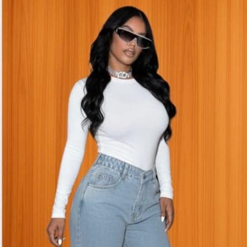 Wide leg con top blanco